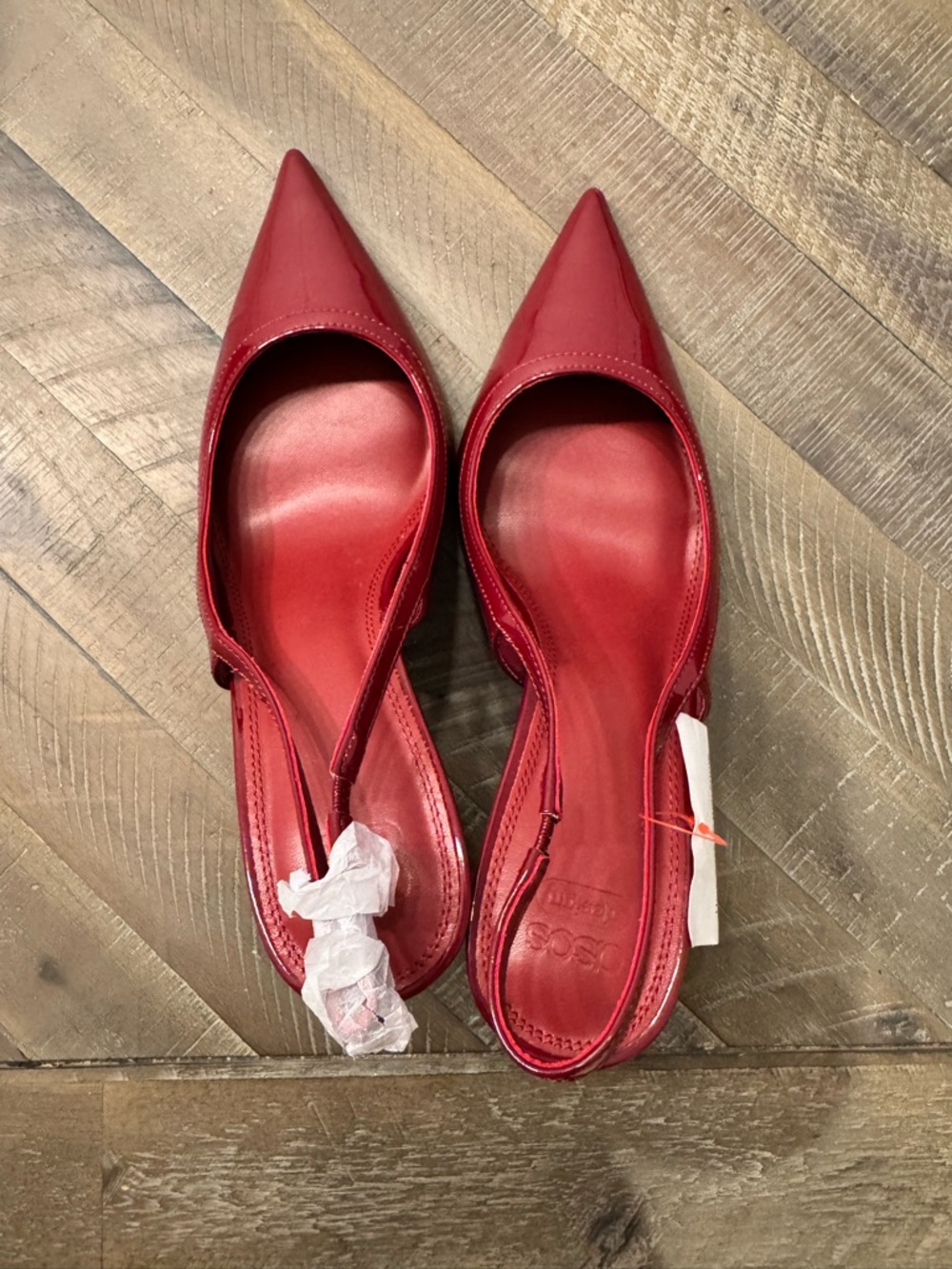 ASOS Red Pointed-Toe Slingback heels